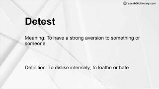 Detest Meaning [upl. by Cloe]