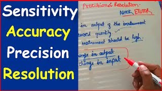 Sensitivity Accuracy Precision and Resolution Value in Instrumentation Measurement [upl. by Rema]