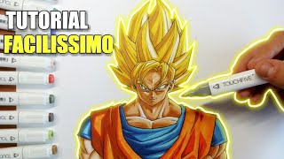 COME DISEGNARE GOKU SSJ TUTORIAL PASSO PASSO 1 [upl. by Evars]