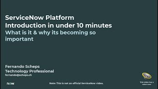 ServiceNow Platform Introduction in under 10 minutes 2021 By Fernando Scheps [upl. by Langley]