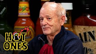 Bill Murray Doesn’t Flinch While Eating Spicy Wings  Hot Ones [upl. by Gibbons]