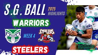 NZ Warriors v Steelers  SG Ball 2025  Rd 4 HIGHLIGHTS [upl. by Perlis]