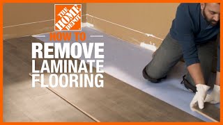 How to Remove Laminate Flooring  The Home Depot [upl. by Dlaregztif]