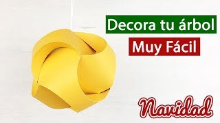 Esfera de Navidad de papel fácil de hacer  DIY navideño [upl. by Vidal425]