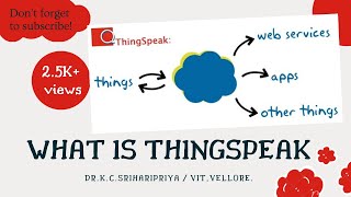 What is Thingspeak  IoT applications  DrKCSriharipriya [upl. by Aloap934]