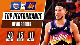 Devin Booker DROPS 1st 40 PT TRIPLEDOUBLE of Career in Game 1 ☀️ [upl. by Adnawat]