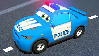 Blue Police Car amp Race Cars  Magic Hat  Motorville  3D Cars Cartoon for Kids [upl. by Ketty]