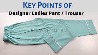 Easy Designer Women Pant Trouser Cutting and Stitching  Ladies Pant Design [upl. by Aihtebat]