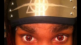 Sasuke Sharingan and Mangekyou Sharingan Contacts w how to put in and remove contacts [upl. by Cadmarr]