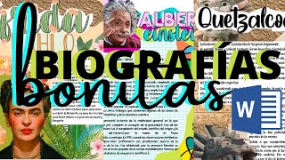 Biografías Bonitas en WordFernanda🌺💜 [upl. by Suirtimed65]