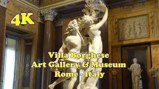 Villa Borghese Art Gallery amp Museum Rome Italy  4K [upl. by Amaso]