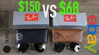 How to Spot Fake Ray Ban Aviators Full Guide  Sunglass Hut vs eBay [upl. by Eipper]