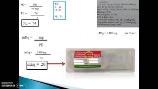 Calculo de mEq [upl. by Sinnaiy]