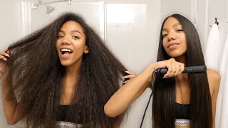 How I Straighten My Hair  Curly to Straight [upl. by Yessej4]