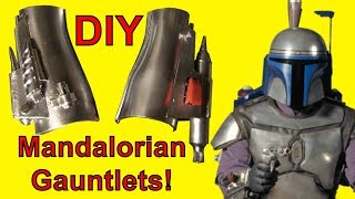 HOW TO MAKE Mandalorian Gauntlets Star Wars DIY [upl. by Olinde]