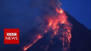 Timelapse of Philippines volcano eruption  BBC News [upl. by Anaid402]