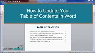 How to Update Table of Contents in Word [upl. by Debra]