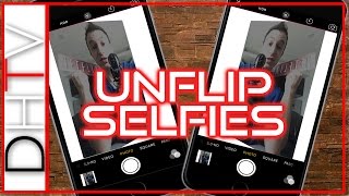 How To Unflip Selfies Photos On iPhone  Mirrored Or Backwards [upl. by Alyar]