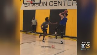 Ben Simmons Shows Off 3Pointer In Pick Up Game [upl. by Wei97]