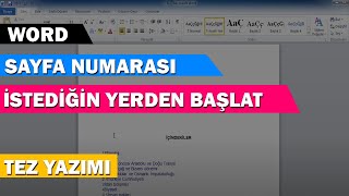 Word Sayfa Numarasını İstediğin Sayfadan Başlatma  Tez Yazımı [upl. by Malorie]