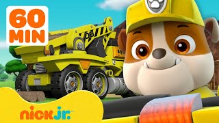 PAW Patrol Rubbles Mighty Construction Builds In Adventure Bay  1 Hour Compilation  Nick Jr [upl. by Kostival]