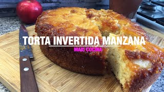 TORTA INVERTIDA DE MANZANA CON ACEITE FACIL Y ECONOMICA [upl. by Ashlin220]