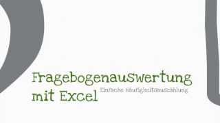 Fragebogenauswertung mit Excel Teil 1 [upl. by Leschen]