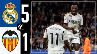 Real Madrid 51 Valencia  HIGHLIGHTS  LaLiga 202324 [upl. by Gawain227]