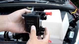 How to change fuel filter 16 HDI Peugeot 307 308 and Citroen C4 [upl. by Erreipnaej]