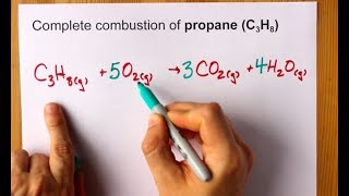 Complete Combustion of Propane C3H8 Balanced Equation [upl. by Noned748]