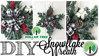 DIY Dollar Tree Christmas Wreath  SNOWFLAKE [upl. by Etnovad]