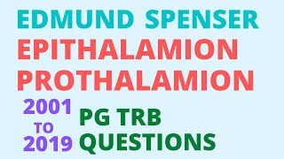 Spensers EpithalamionProthalamion2001 to 2019trb questions [upl. by Nolat]