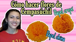 💐Cómo hacer flores de Cempasúchil  Papel crepé y papel china  Día de muertos [upl. by Ardnasac549]