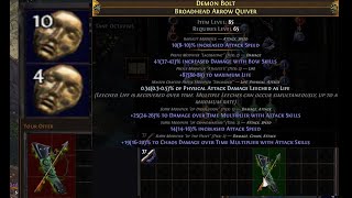 POE 1 Minute Guide to Crafting a DOT Quiver ◆expensive [upl. by Medardas705]