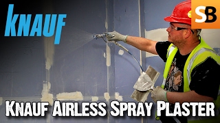 How to Use Knauf Airless Readymix Spray Plaster [upl. by Eelrahs]