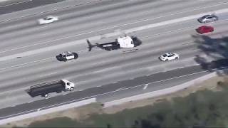 Police chase armed robbery suspect through LA streets freeways [upl. by Hart]