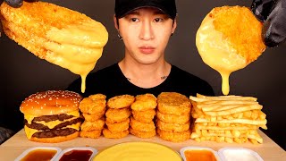 ASMR MUKBANG CHEESY HASH BROWNS amp CHICKEN NUGGETS amp TRIPLE CHEESEBURGER No Talking EATING SOUNDS [upl. by Nnyre622]