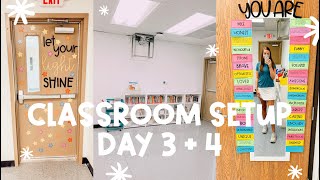 CLASSROOM SETUP DAY 3  4  VLOG  First Year 5th Grade Teacher [upl. by Ahseital]