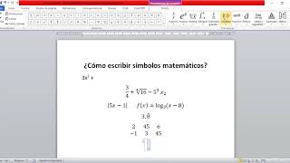 ¿Cómo escribir en Word símbolos matemáticos [upl. by Ynnig]