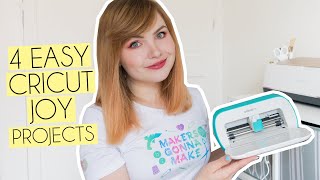 4 EASY CRICUT JOY BEGINNER CRAFT PROJECTS [upl. by Aicilat139]