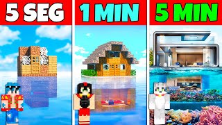 Construimos LA MEJOR CASA DE LUJO para COMPAS 😂⏰ EN 5 SEGUNDOS VS 1 MINUTO VS 5 MINUTOS 😱 MINECRAFT [upl. by Mall]