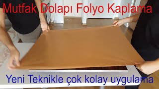 YENİ TEKNİKLE KOLAY DOLAP KAPLAMA  KOLAY UYGULAMA TEKNİKLERİ mutfakyenilememobilyakaplamavlog [upl. by Lalitta]