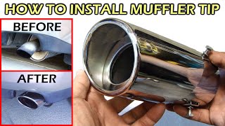 How To Install Stainless Steel Muffler Tip [upl. by Ahtram]