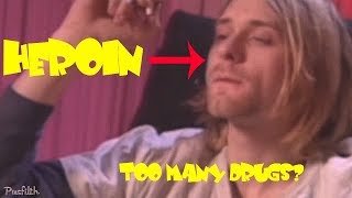 Kurt Cobain on HEROIN onstage footage [upl. by Inalan]