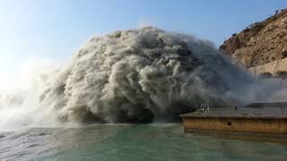 Largest Dam Spillway opening T4 Tarbela [upl. by Ober]