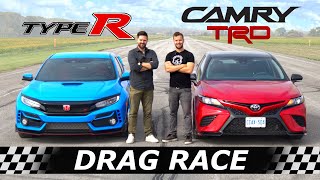 2020 Toyota Camry TRD vs Civic Type R  DRAG amp ROLL RACE  SURPRISE Contender [upl. by Annuahs]