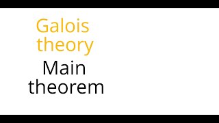 Galois theory Main theorem [upl. by Ecnar343]