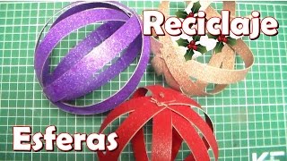 Como hacer esferasbolas Navideñas reciclaje [upl. by Inimak]