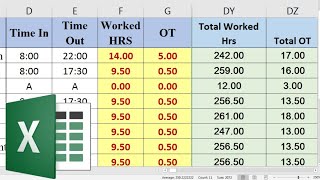 05 Time Sheet in MS Excel  With Salary Slip  Employee Over Time  Employees Payroll  Part 102 [upl. by Chesney287]