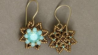 Sidonias handmade jewelry  Little Stars Swarovski beaded earrings [upl. by Anidene118]